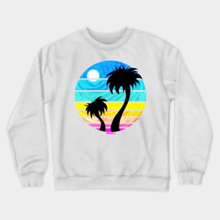 Tropical Retro Sunset Crewneck Sweatshirt